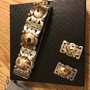 Gold 18k and silver from peru bracelet - earrings